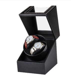5 Modes 2 Seats Auto-Stop LED Watch Winder Box
